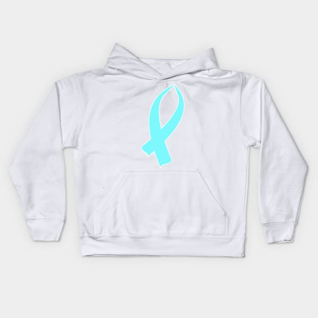 Awareness Ribbon (Light Blue) Kids Hoodie by BlakCircleGirl